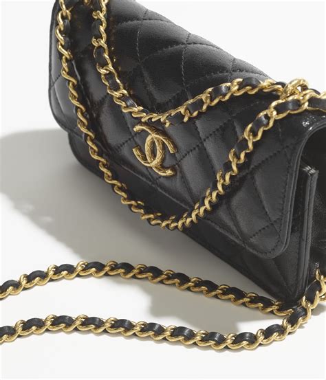 chanel phone holder quilted with chain|Chanel 19 clutch with chain.